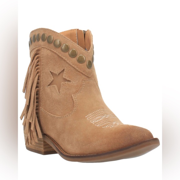 dingo Shoes - Dingo tan suede fringe lonestar cowboy cowgirl boots booties
